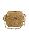 Raffia Bucket bag with emblem