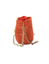 Raffia Bucket bag with emblem