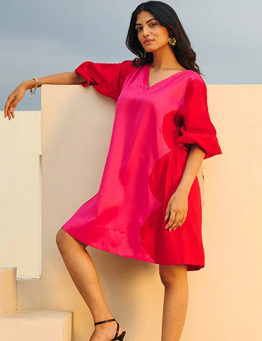 Red & Pink Short Party Dress