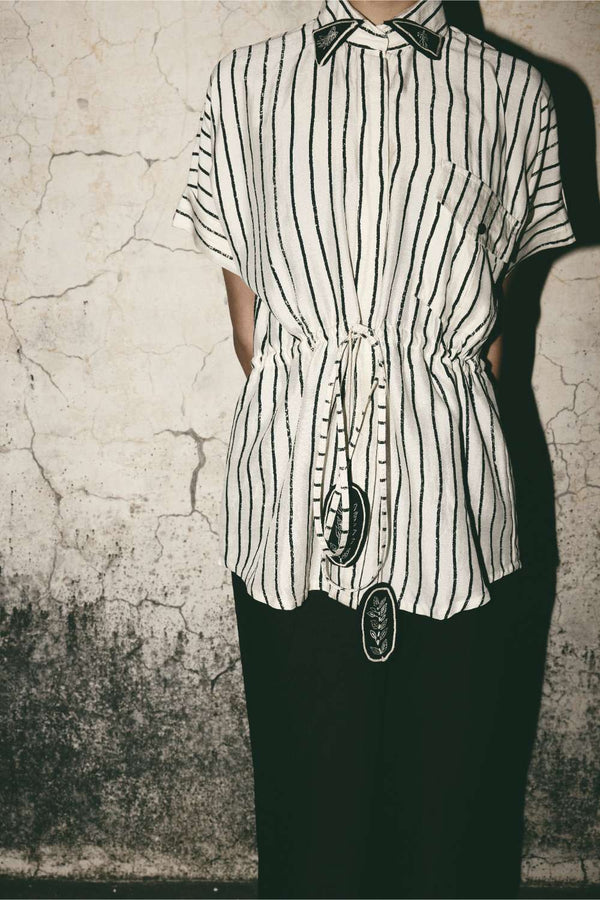 ATBW - AN Stripe Tie Up Shirt Set