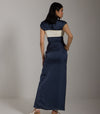 Midnight Pleated Satin Gown
