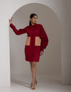 Fireside Sunset Shirred Dress