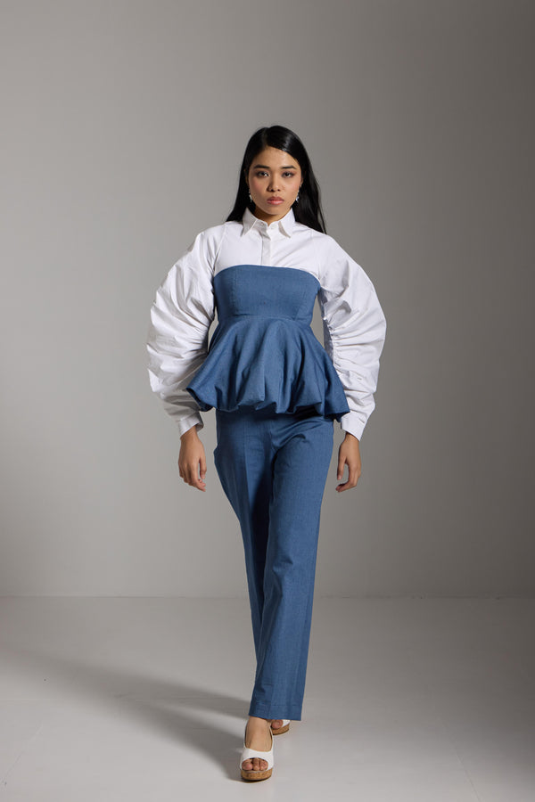 Denim Balloon Top