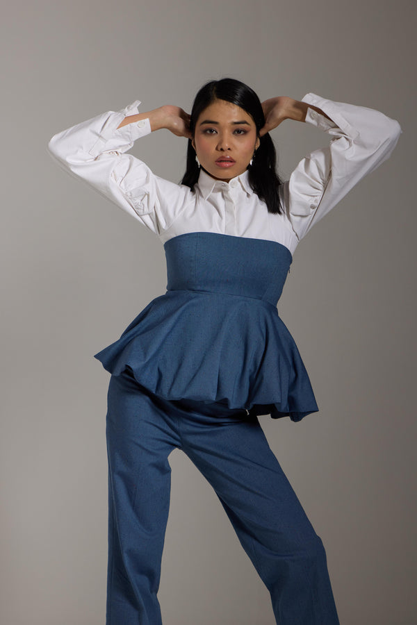 Denim Balloon Top