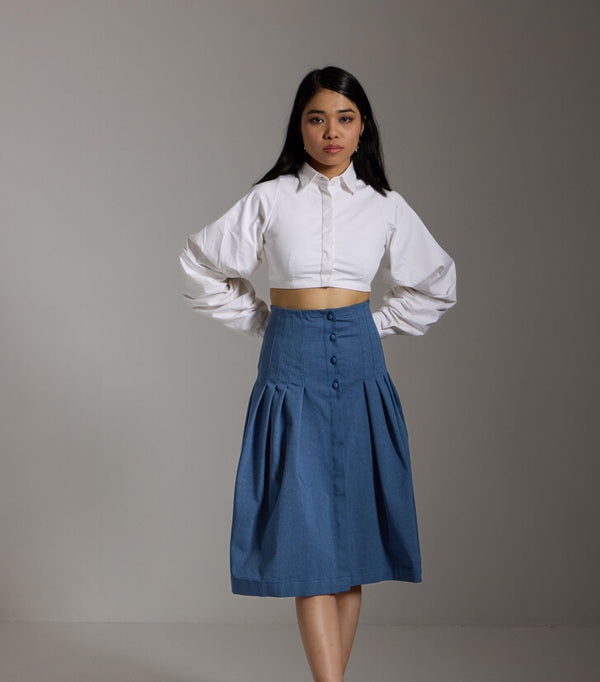 Denim Dream Pleated Skirt