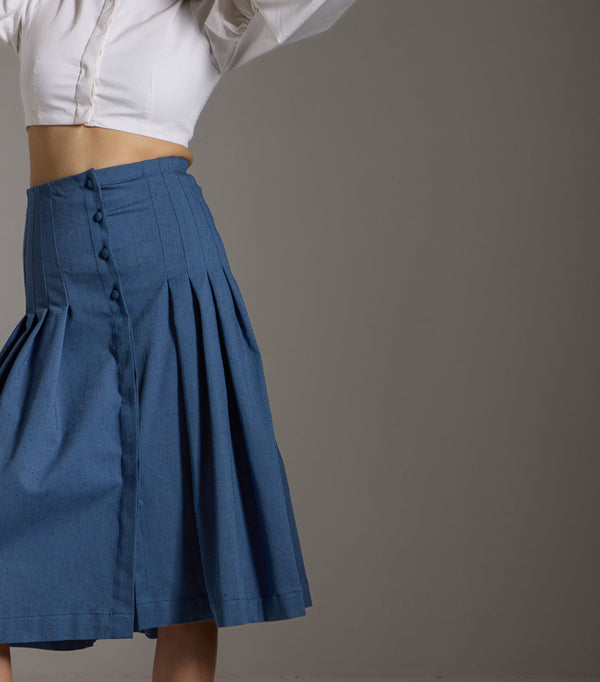 Denim Dream Pleated Skirt