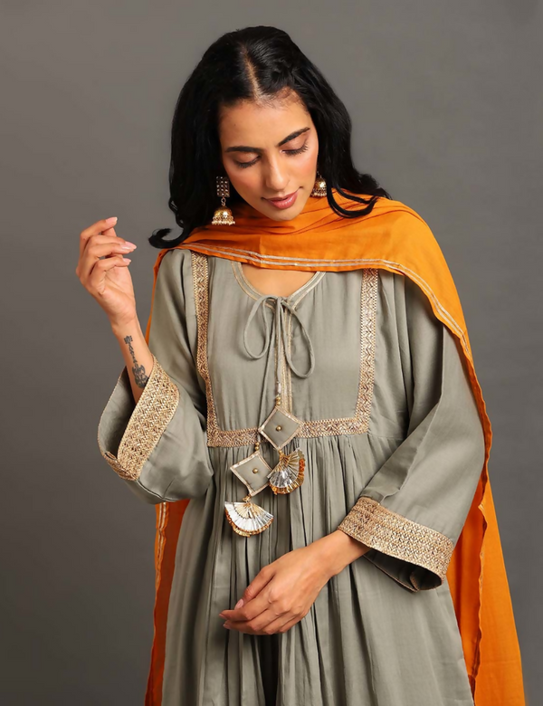 Grey Haseena Kurta Set
