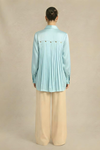 Tropical Breeze Blue Gather Shirt