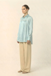 Tropical Breeze Blue Gather Shirt