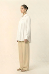 Ivory White Gather Shirt