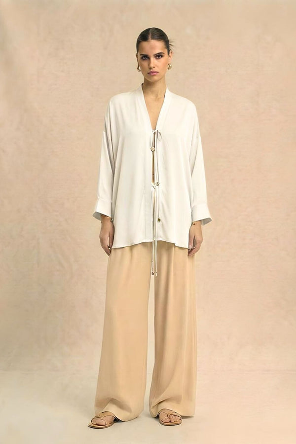Ivory White Loop Blouse