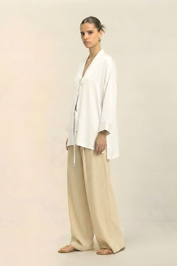 Ivory White Loop Blouse