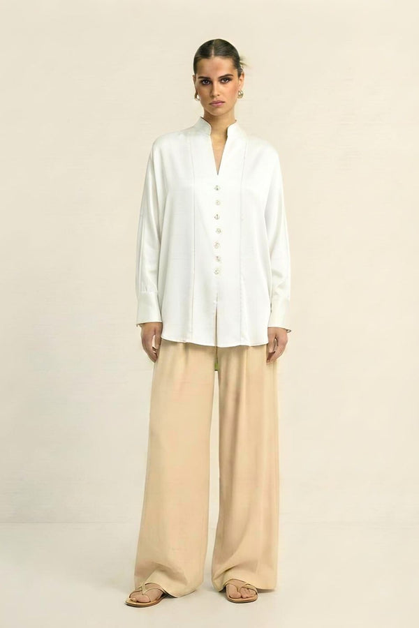 Ivory White Kaftan Blouse