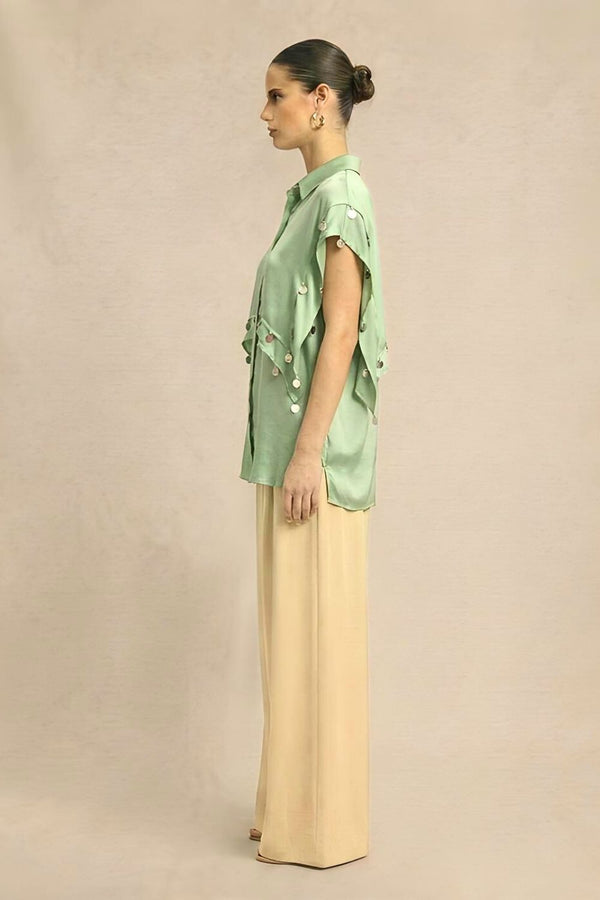 Ash Green Coin Flap Shirt
