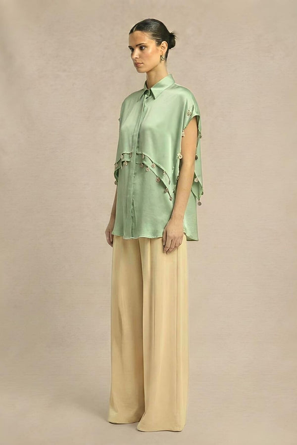 Ash Green Coin Flap Shirt