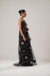 MJ FLORAL SAREE (BLACK)