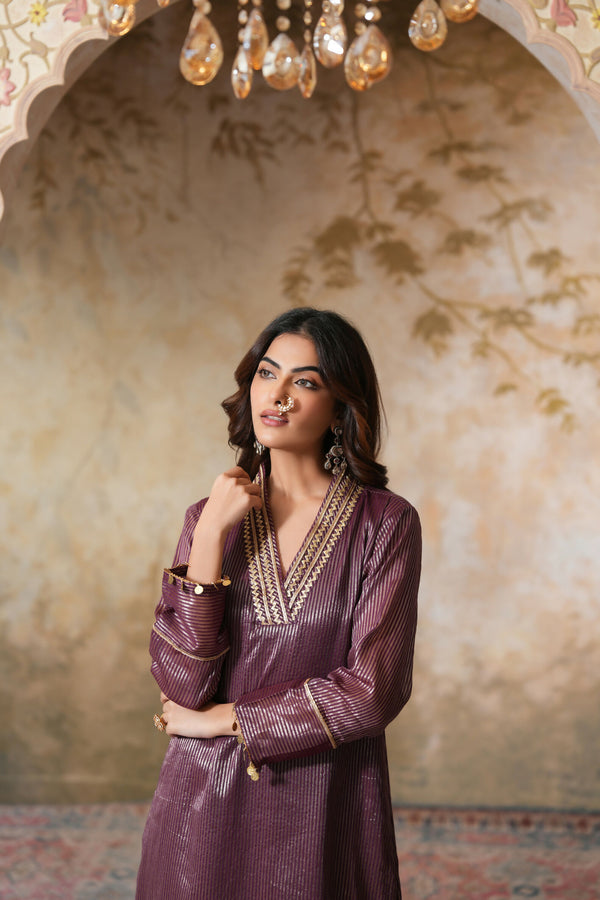 Gauhar Gota Kurta Set With Dupatta