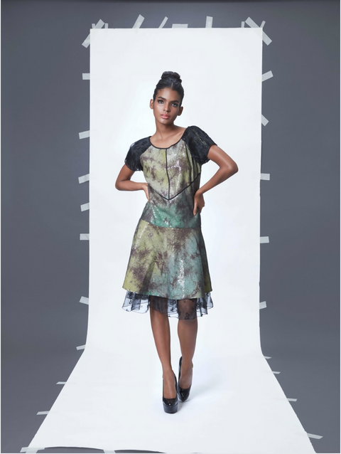 The Emerald Shimmer Organza Midi
