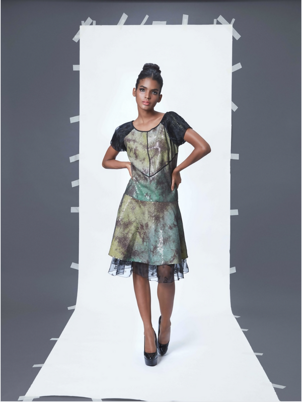 The Emerald Shimmer Organza Midi
