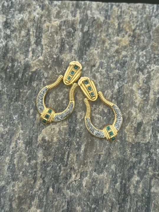 Emerald Arc Hoops