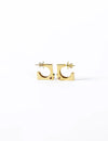 Edge Hoops with Gems Gold