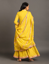 Yellow Jodha Anarkali Sharara Set