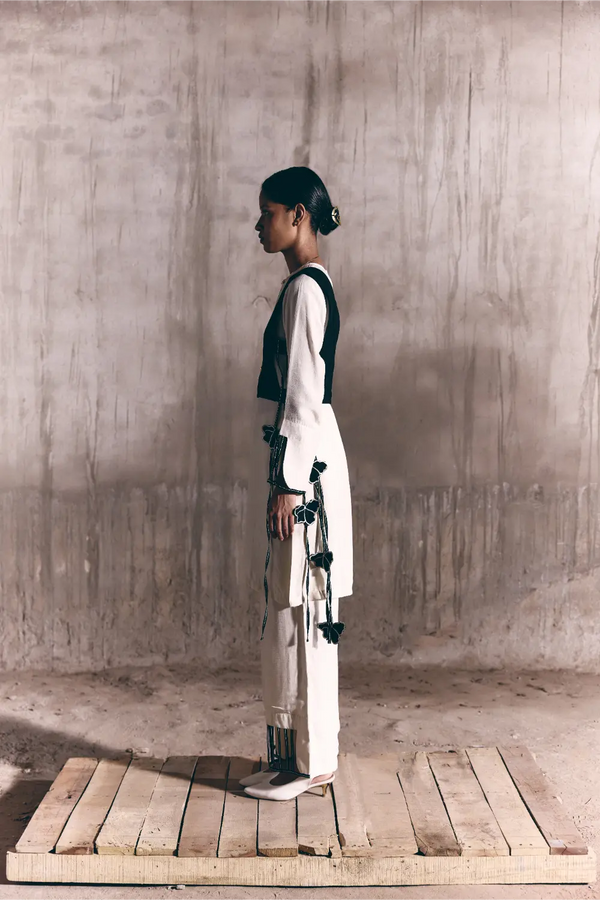 The Space Between - Column Kurta, Frame Pants with Anchor Bib