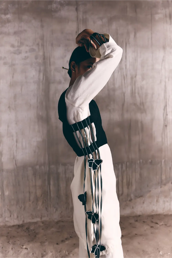 The Space Between - Column Kurta, Frame Pants with Anchor Bib