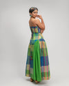Angelica Multicolor Checks Corset Dress