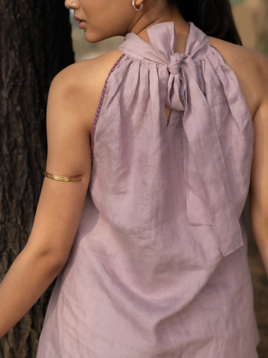 Airy Bow Top - Lilac