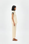 Ivory-Tiffany Blue Colorblock Co-ord Set
