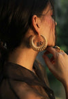 MARELLA HOOP EARRINGS- brown