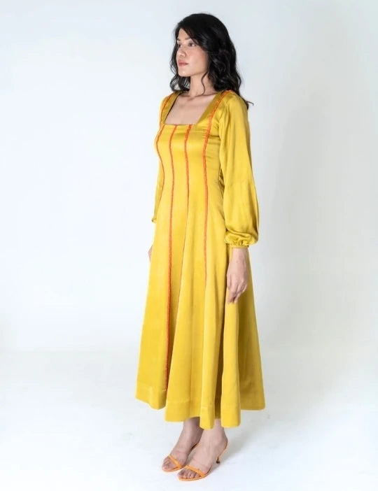 Yellow Maxi Dress - Orange Braids