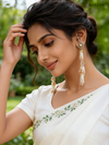 Gold Crystal Front–Back Drop Earrings