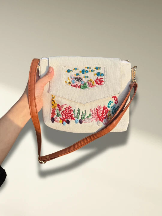 Neerja hand embroidered canvas bag