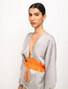 Grey-Orange Short Cape