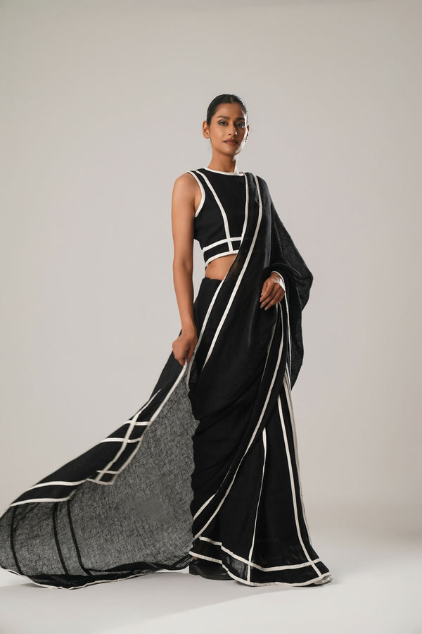 Black Patti Saree