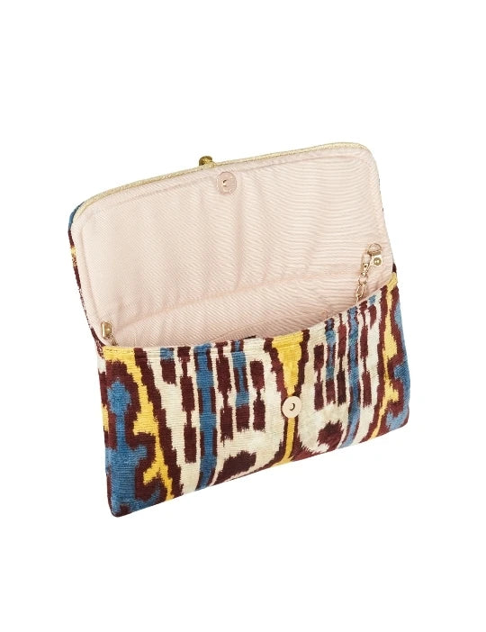 Velvet Silk Fold Over Clutch