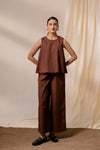 Ether Brown Sleeveless Top