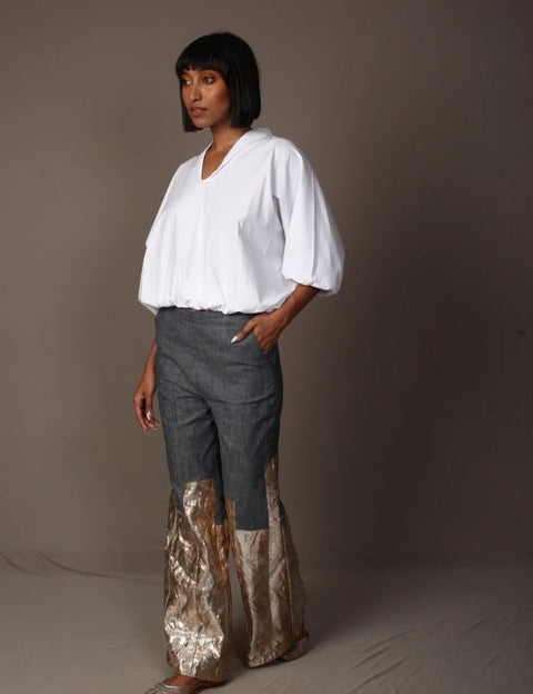 WHITE BATWING TOP