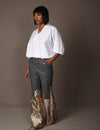 WHITE BATWING TOP