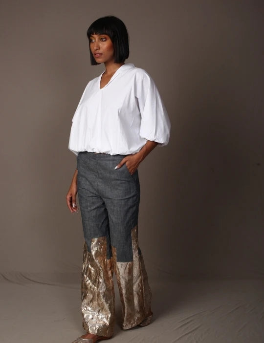 WHITE BATWING TOP