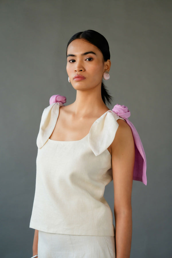 3D Flower Top With Shaded Pant