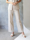 Logus Beige Linen Trouser