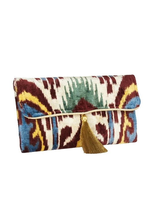 Velvet Silk Fold Over Clutch