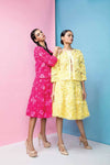The Navy 3D Floral Midi Skirt - Fuschia