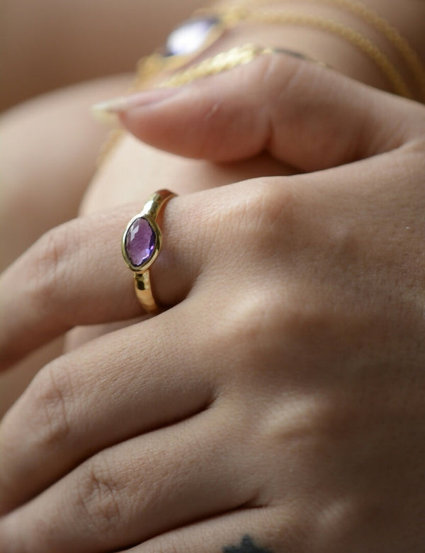 Amethyst 1 Stone Ring