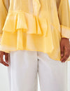 Yellow Asymmetric Shirt & Pant Co-ord Set