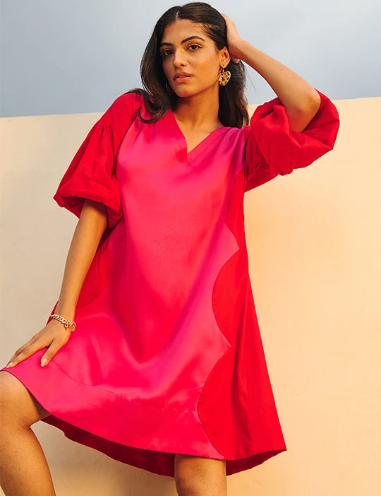 Red & Pink Short Party Dress