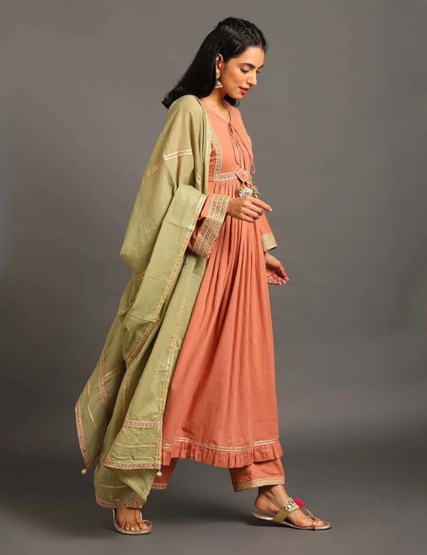 Rust Haseena Kurta Set